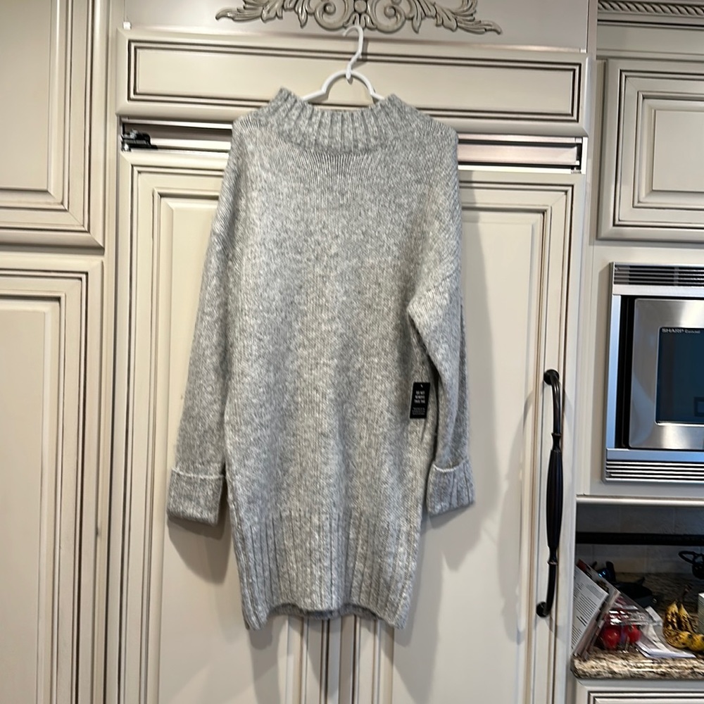New Express sweater dress. So comfortable! Rolled sleeves.